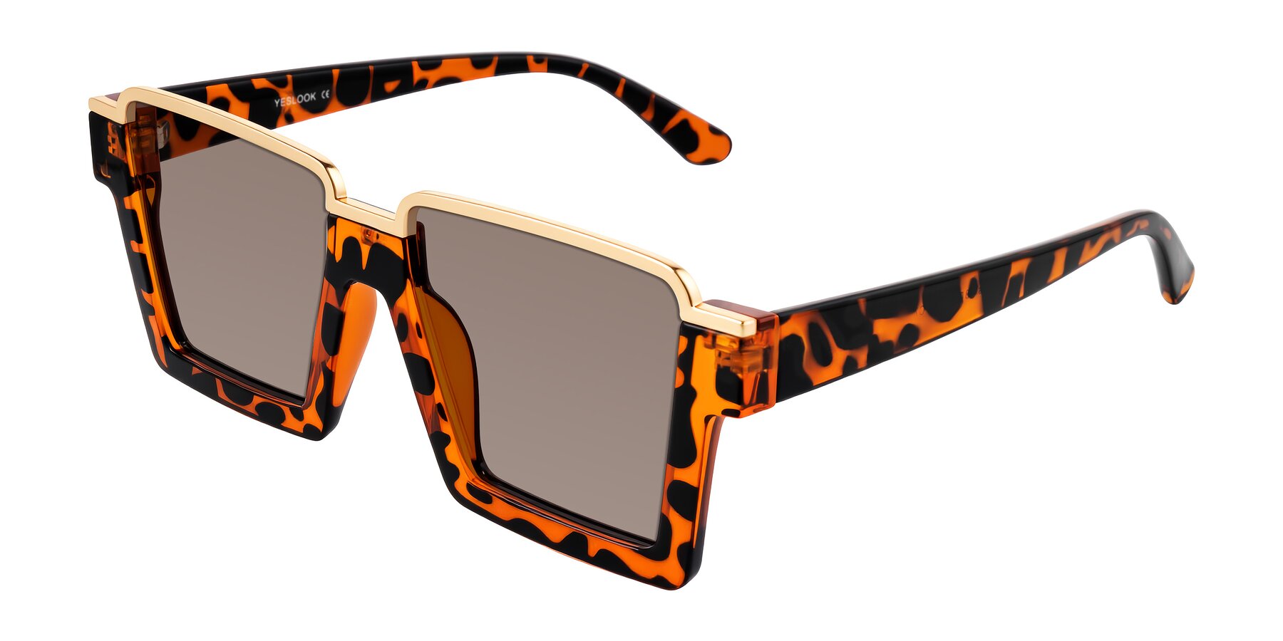 Angle of Reyes in Leopard-Print with Medium Brown Tinted Lenses