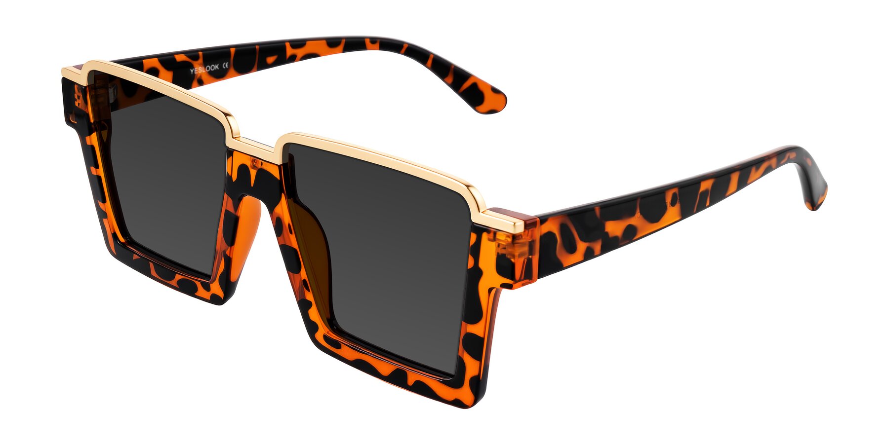 Angle of Reyes in Leopard-Print with Gray Tinted Lenses