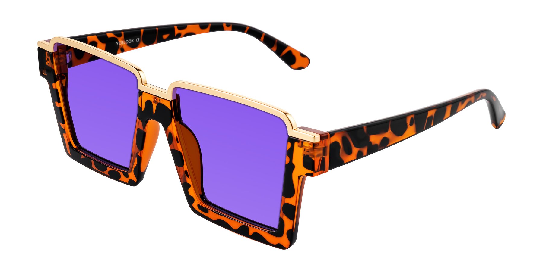 Angle of Reyes in Leopard-Print with Purple Tinted Lenses