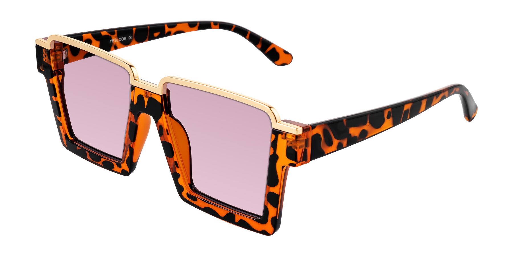 Angle of Reyes in Leopard-Print with Light Wine Tinted Lenses
