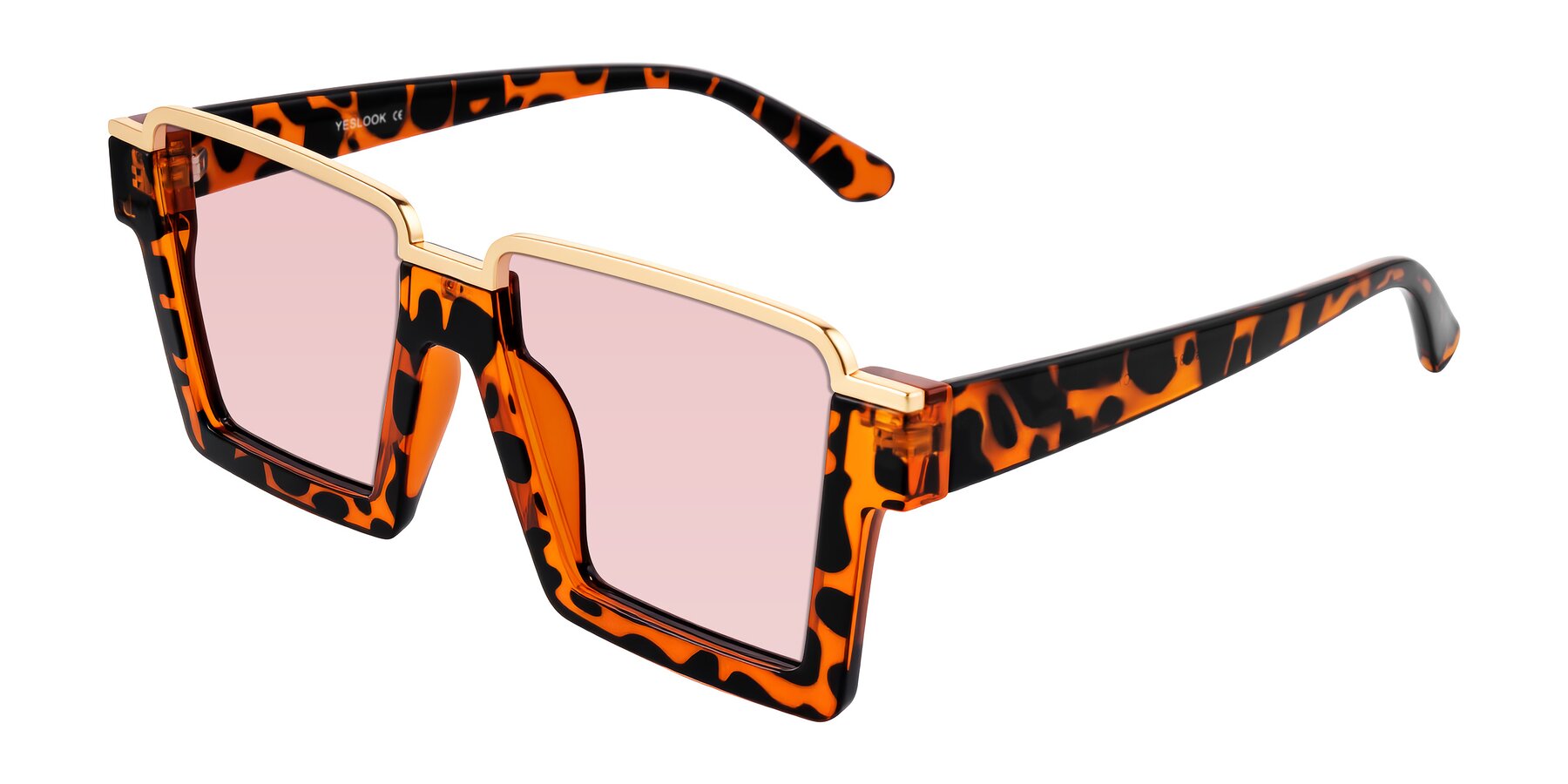 Angle of Reyes in Leopard-Print with Light Garnet Tinted Lenses