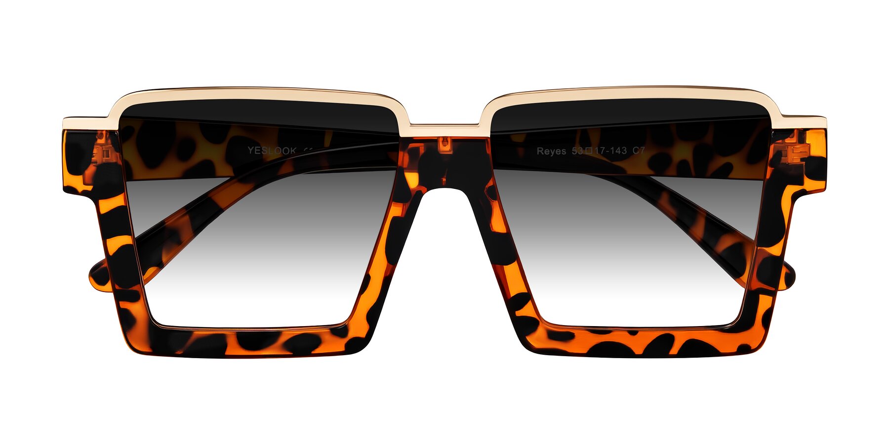 Folded Front of Reyes in Leopard-Print with Gray Gradient Lenses