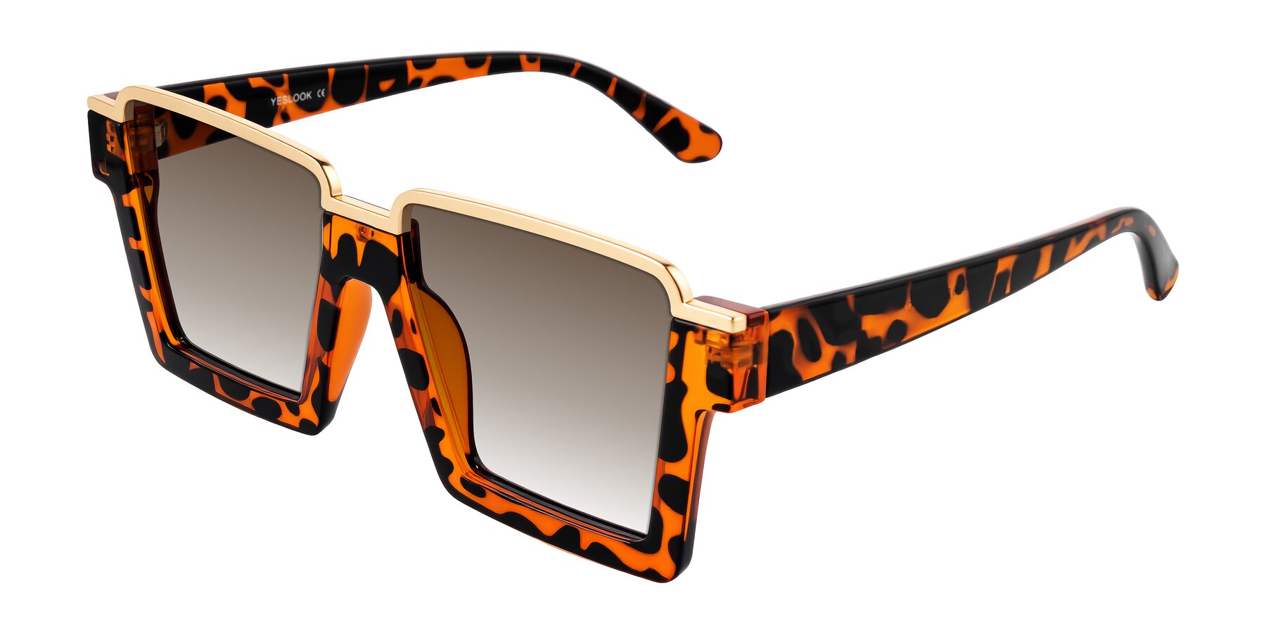 Angle of Reyes in Leopard-Print with Brown Gradient Lenses