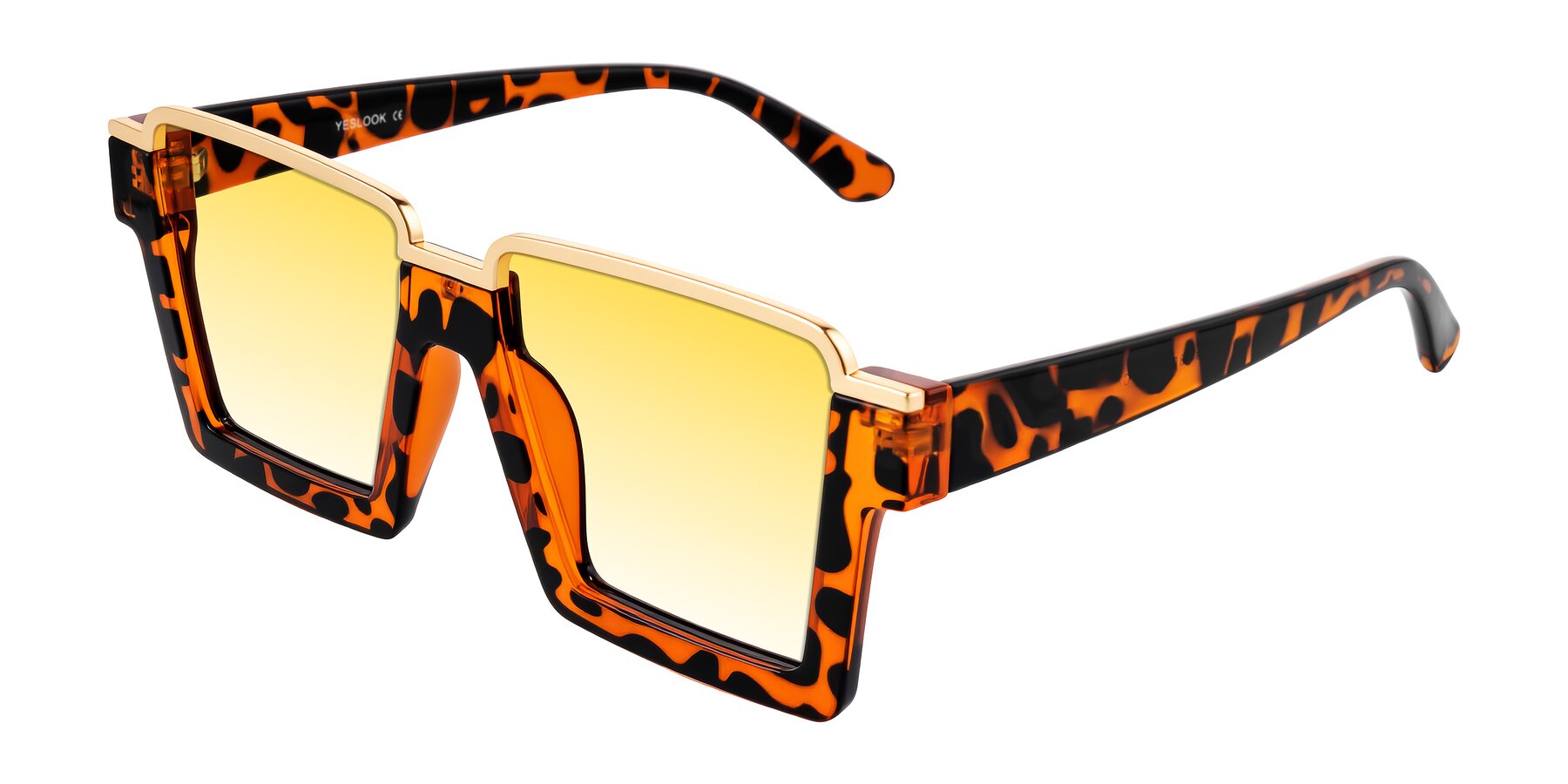 Angle of Reyes in Leopard-Print with Yellow Gradient Lenses
