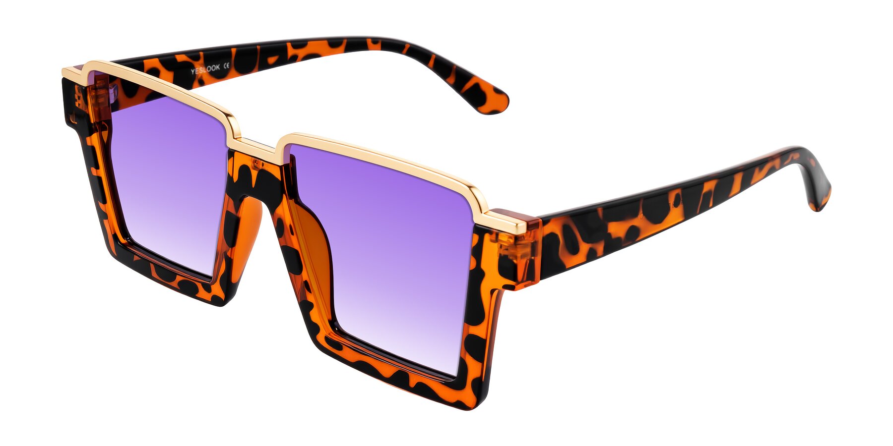 Angle of Reyes in Leopard-Print with Purple Gradient Lenses