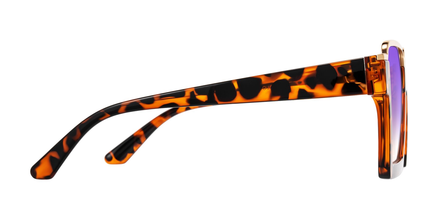 Side of Reyes in Leopard-Print with Purple Gradient Lenses