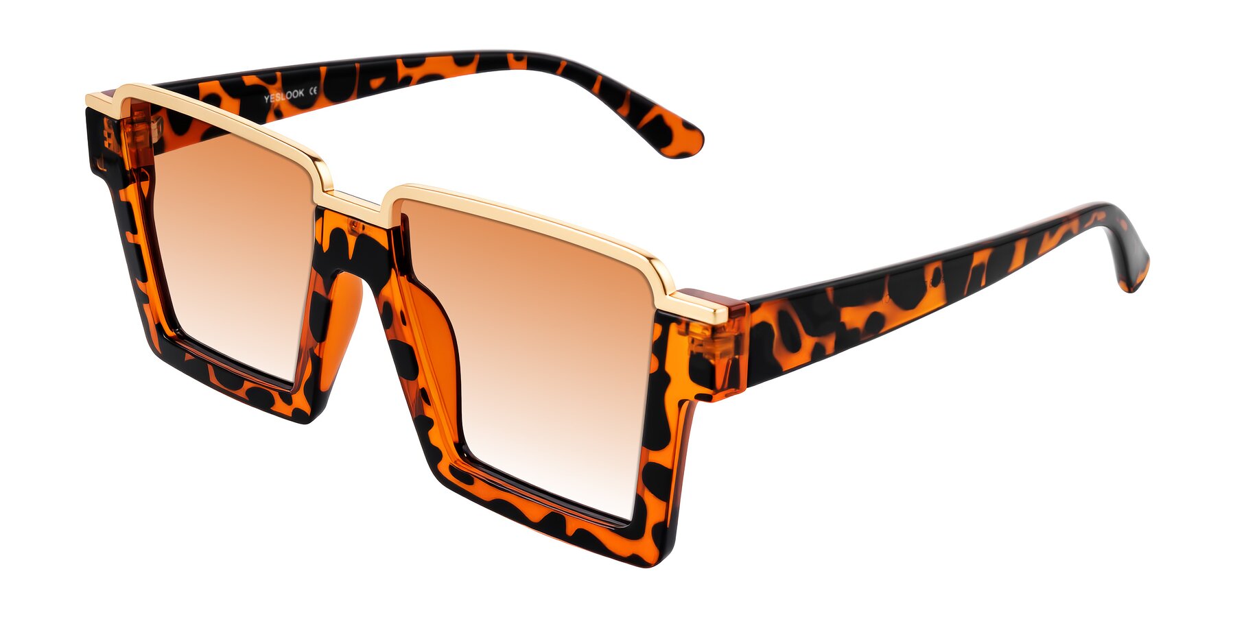 Angle of Reyes in Leopard-Print with Orange Gradient Lenses