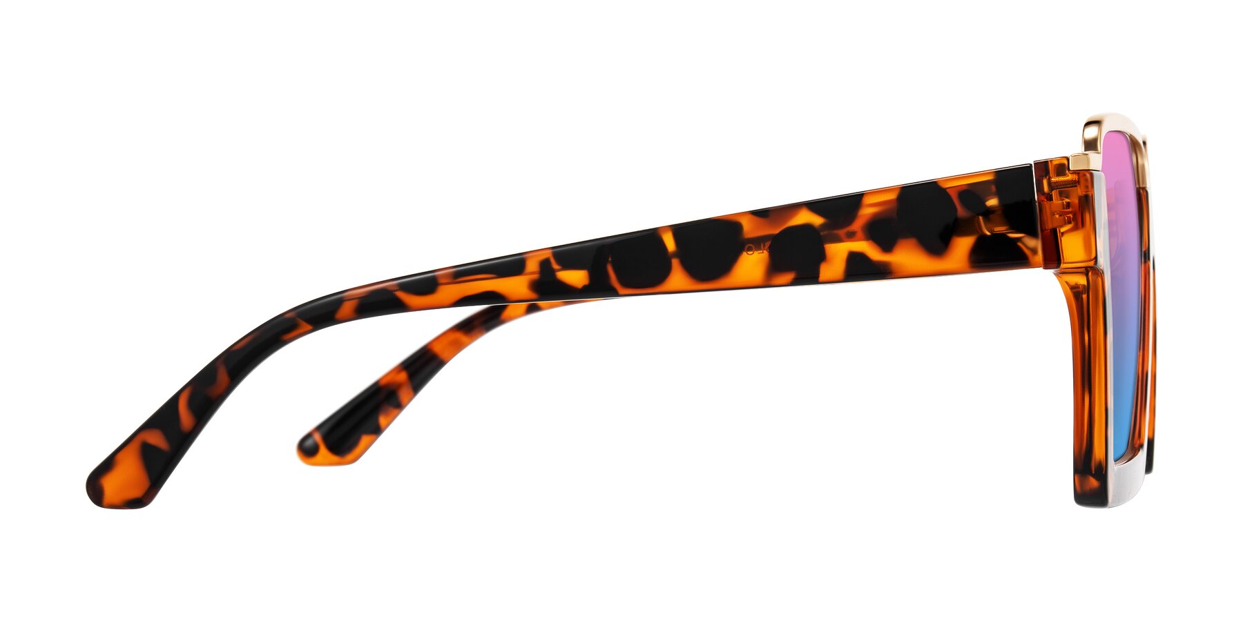 Side of Reyes in Leopard-Print with Pink / Blue Gradient Lenses