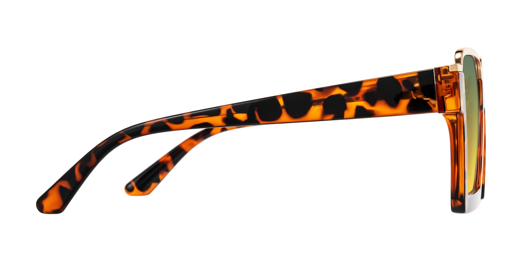 Side of Reyes in Leopard-Print with Green / Yellow Gradient Lenses