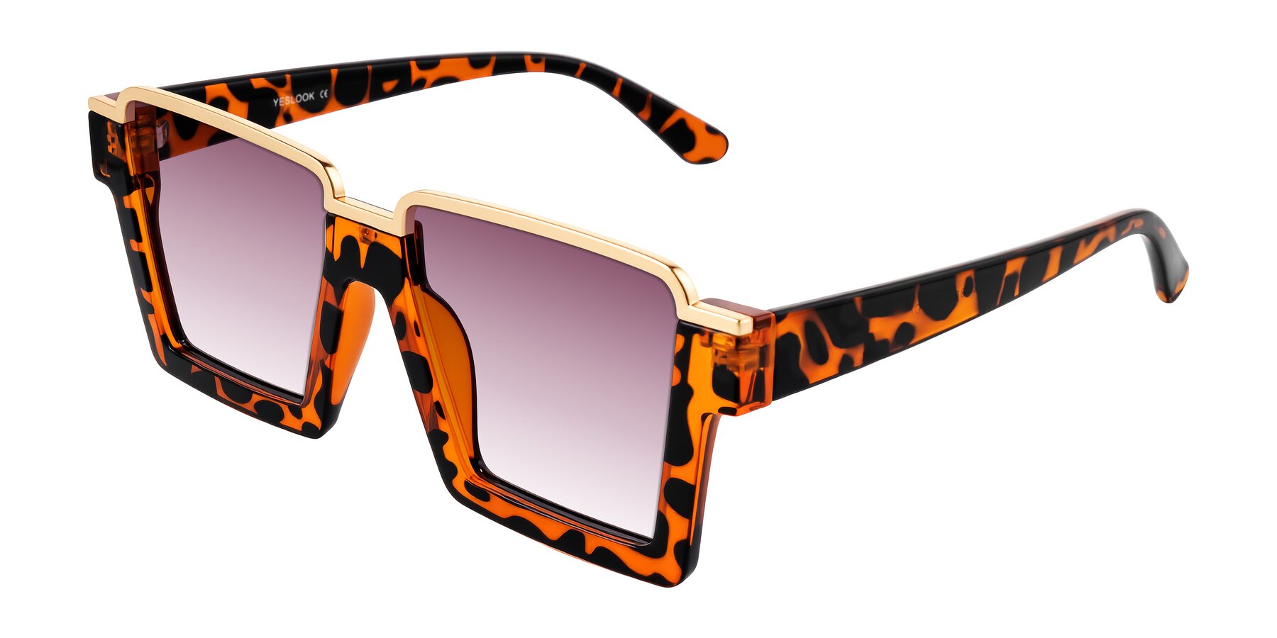 Angle of Reyes in Leopard-Print with Wine Gradient Lenses