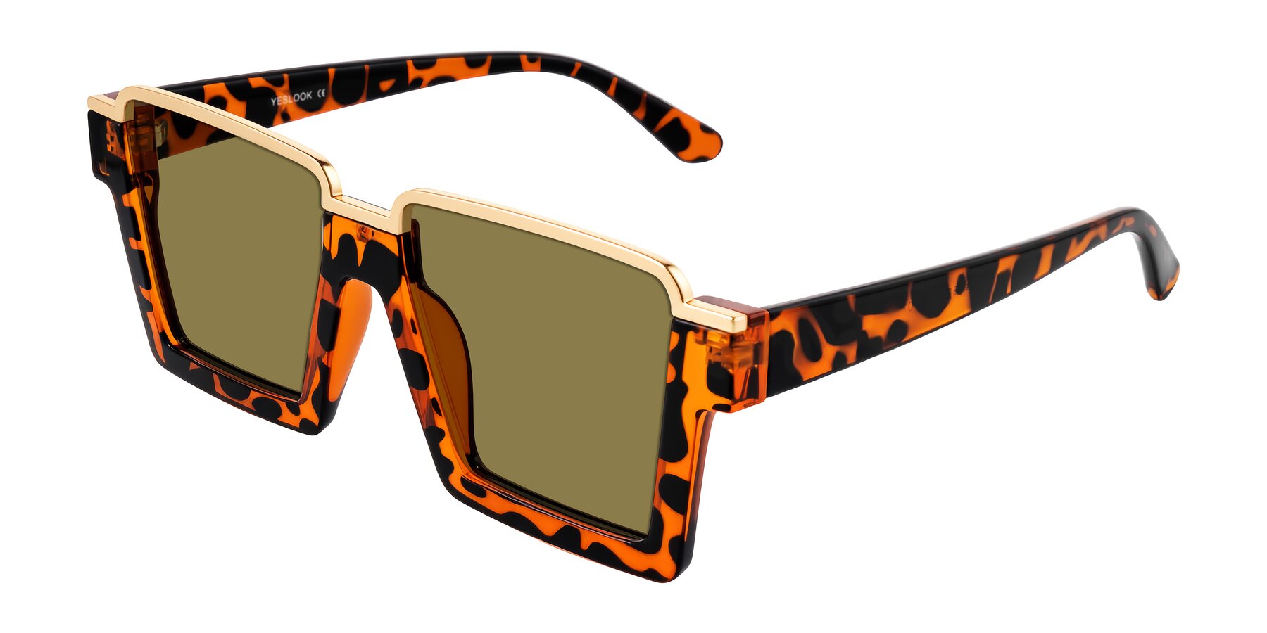 Angle of Reyes in Leopard-Print with Brown Polarized Lenses