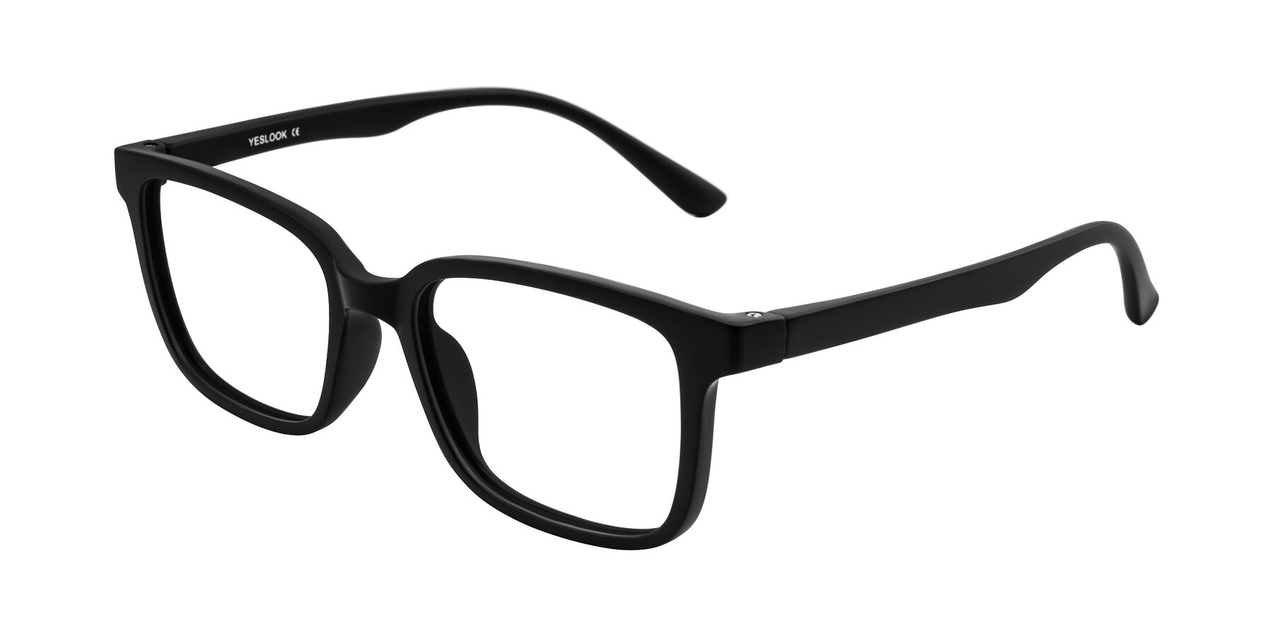 Angle of Joynton in Matte Black with Clear Eyeglass Lenses