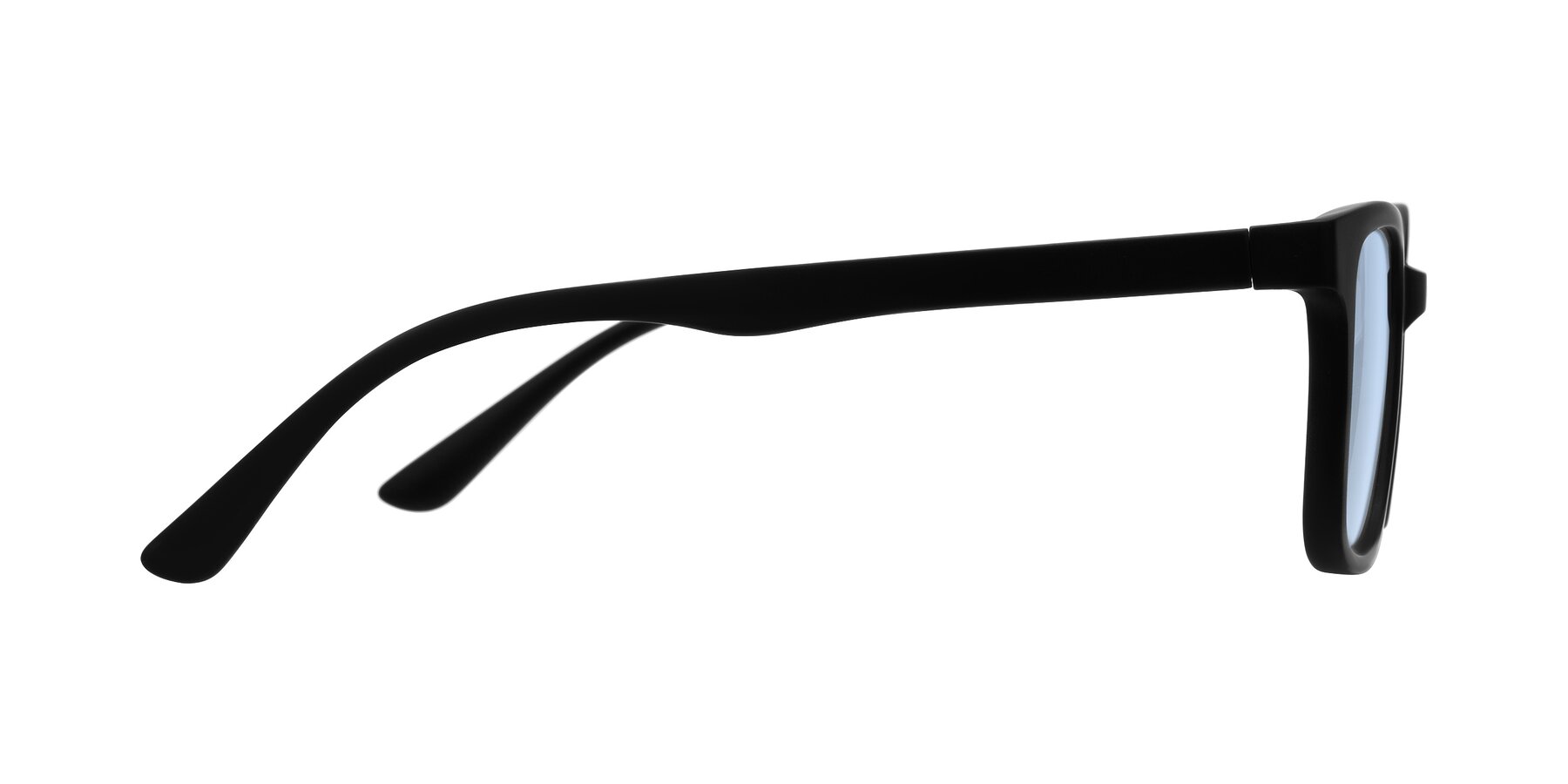 Side of Joynton in Matte Black with Light Blue Tinted Lenses