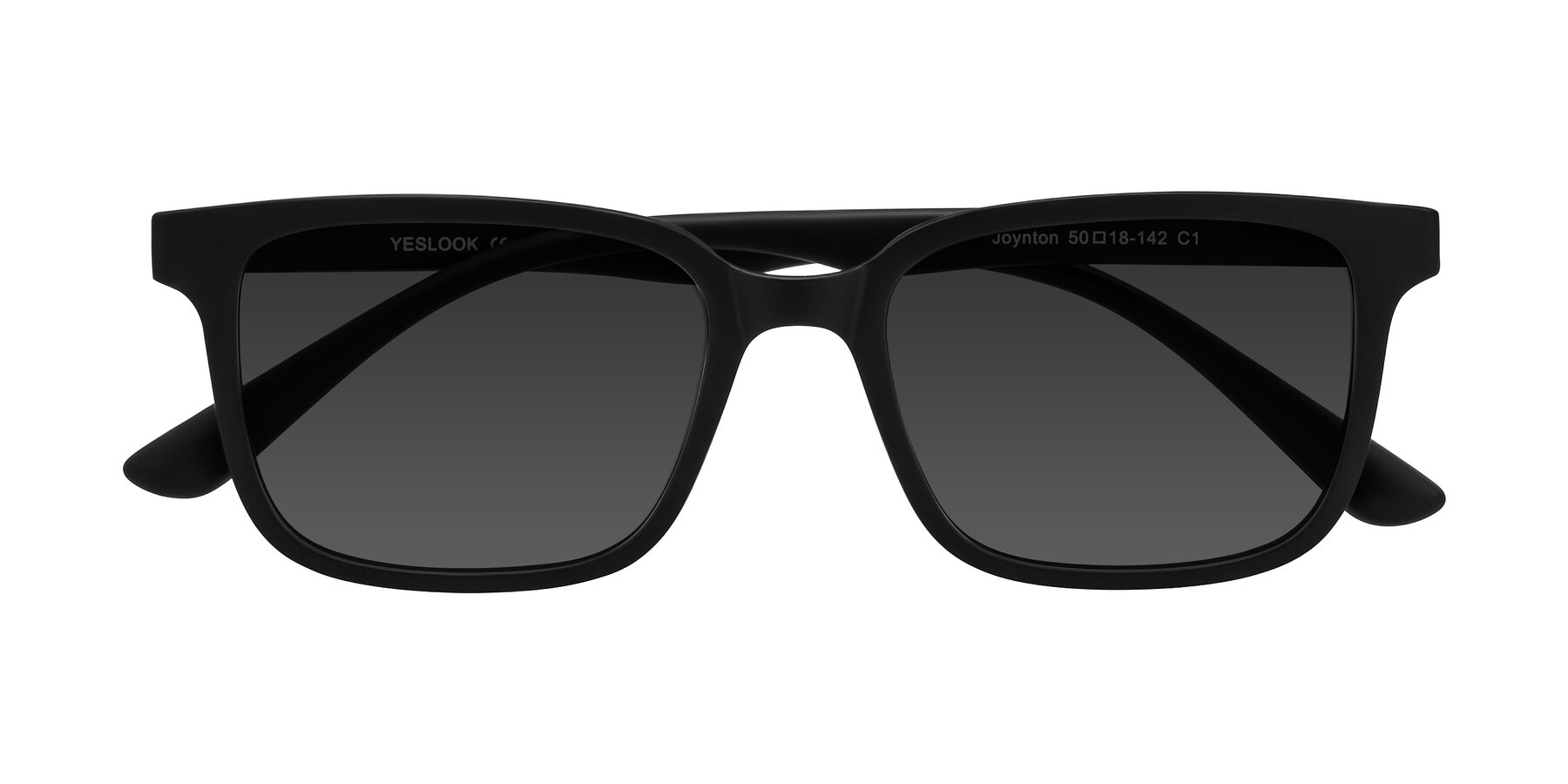 Folded Front of Joynton in Matte Black with Gray Tinted Lenses