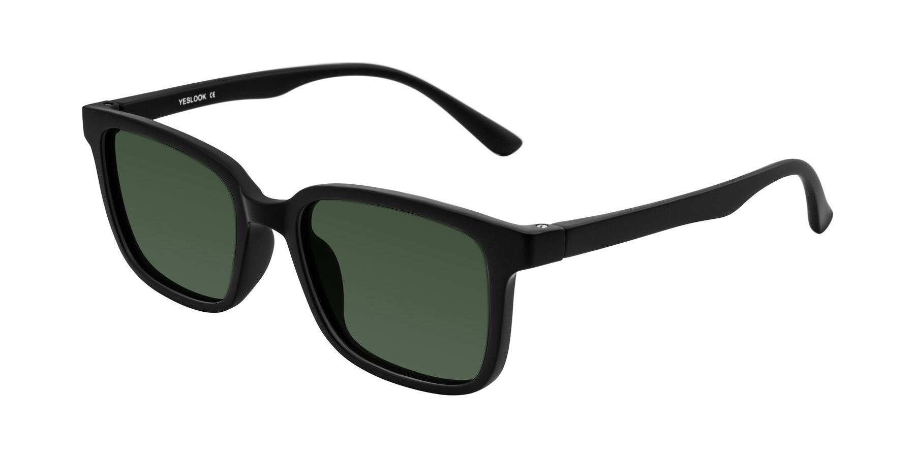 Angle of Joynton in Matte Black with Green Tinted Lenses