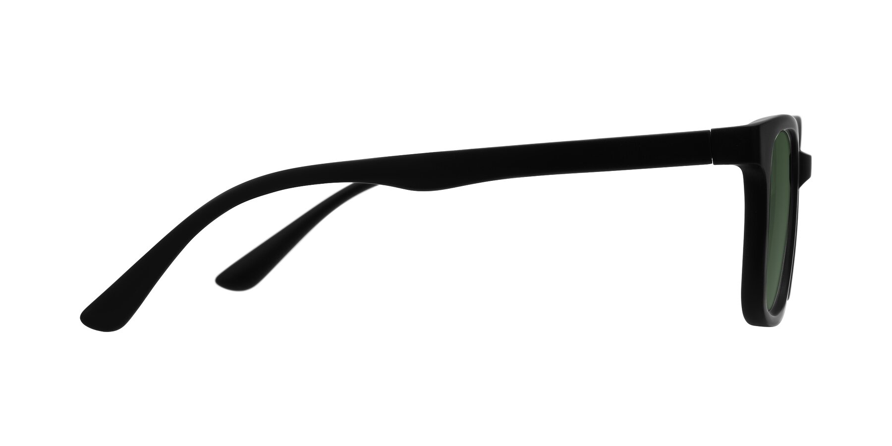Side of Joynton in Matte Black with Green Tinted Lenses