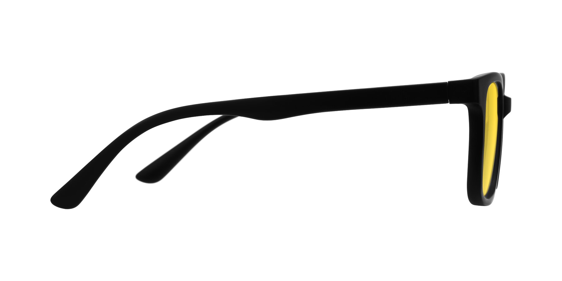 Side of Joynton in Matte Black with Yellow Tinted Lenses