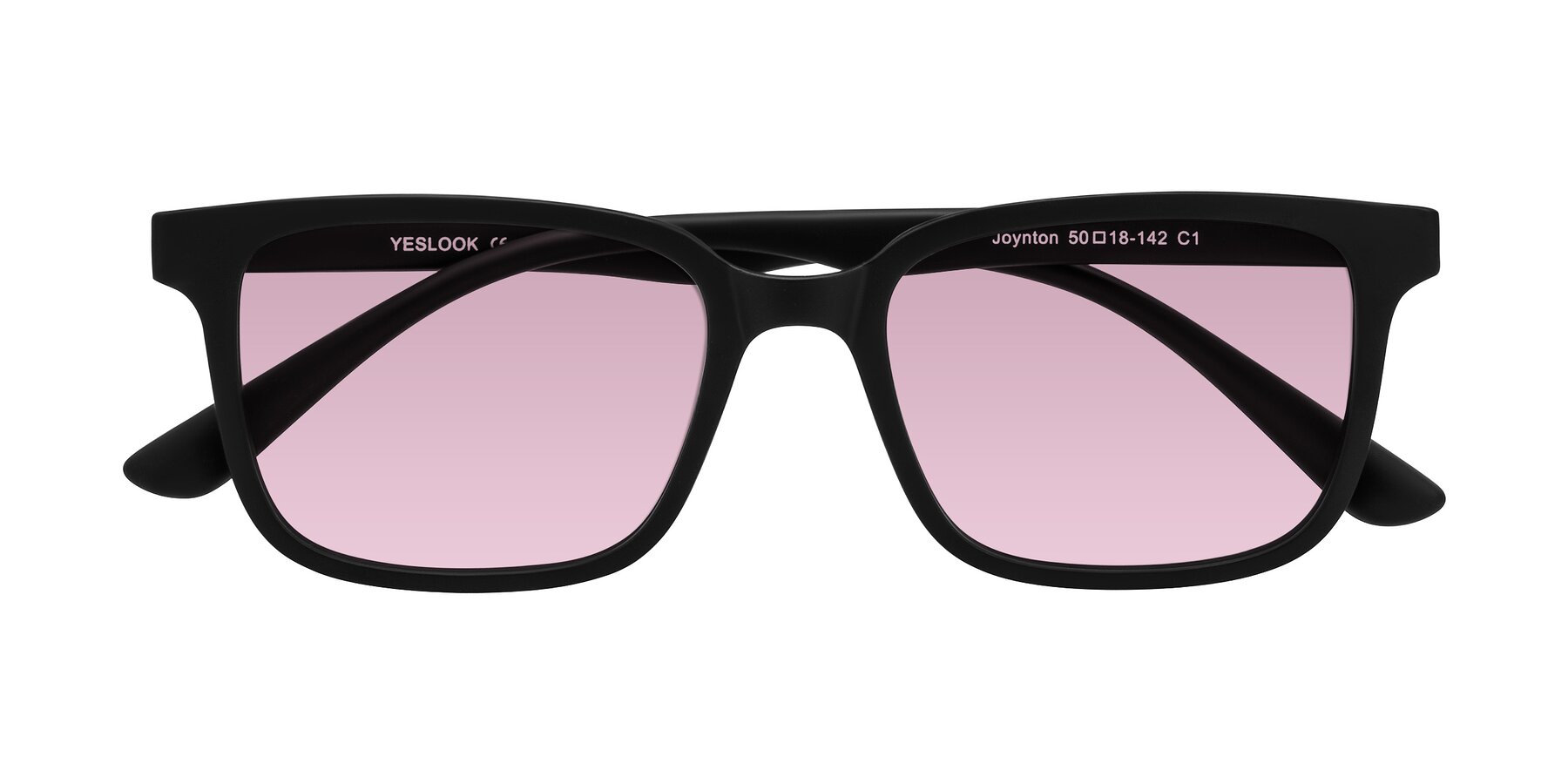 Folded Front of Joynton in Matte Black with Light Wine Tinted Lenses
