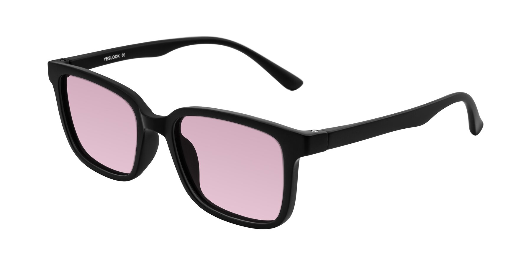 Angle of Joynton in Matte Black with Light Wine Tinted Lenses