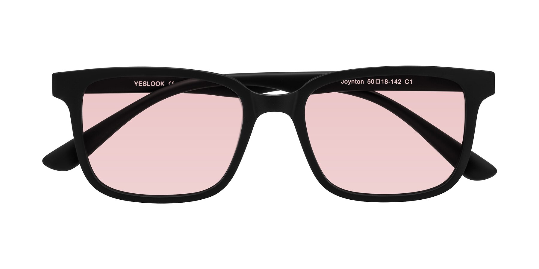 Folded Front of Joynton in Matte Black with Light Garnet Tinted Lenses