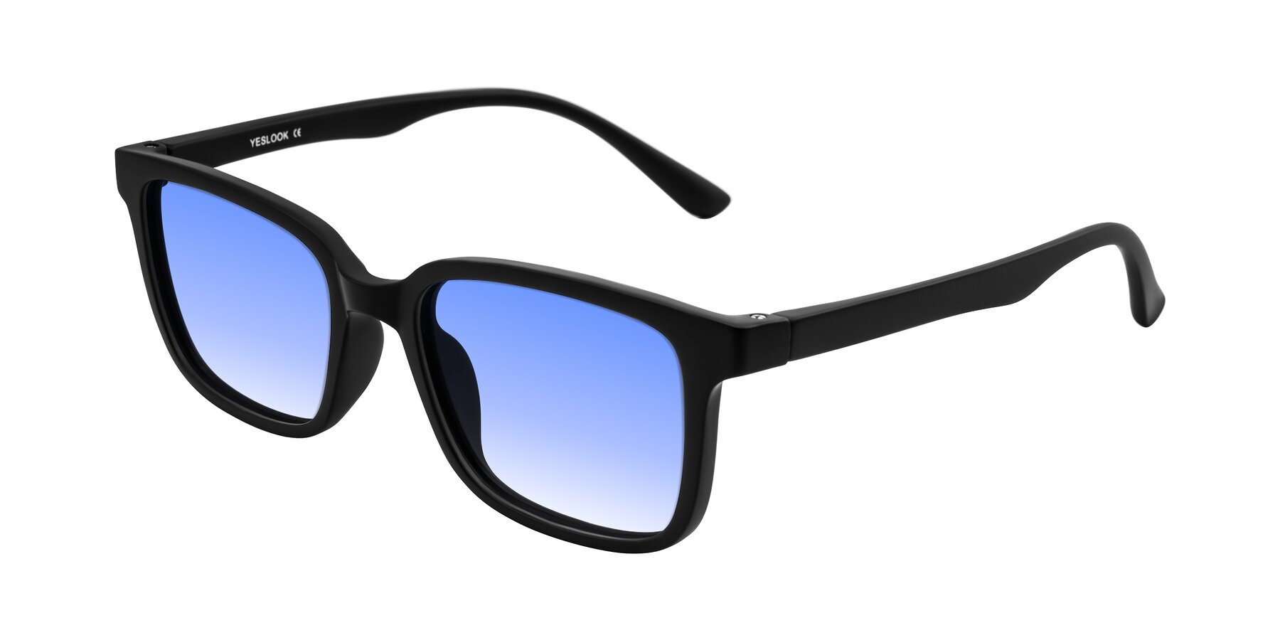 Angle of Joynton in Matte Black with Blue Gradient Lenses