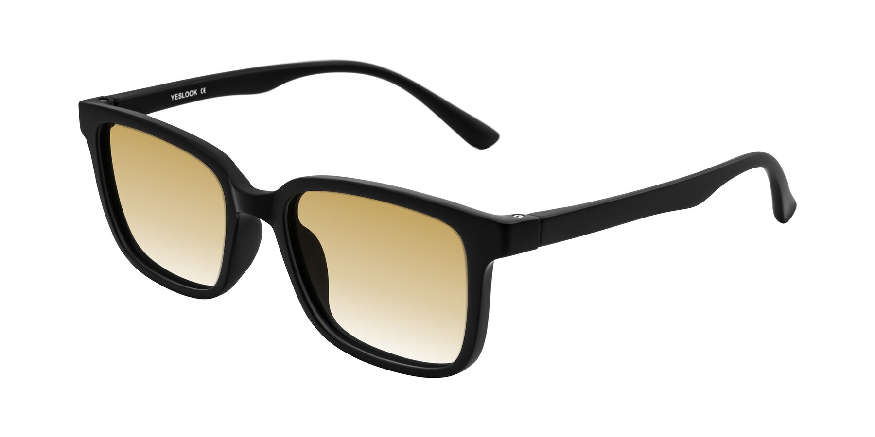 Angle of Joynton in Matte Black with Champagne Gradient Lenses