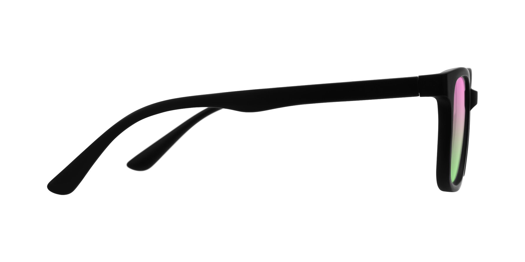 Side of Joynton in Matte Black with Pink / Green Gradient Lenses
