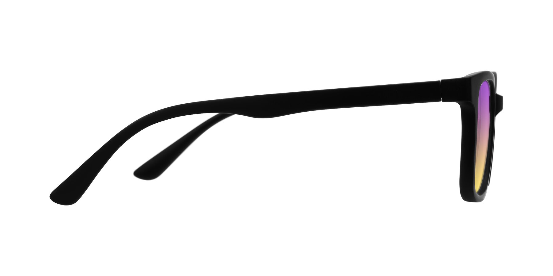 Side of Joynton in Matte Black with Purple / Yellow Gradient Lenses