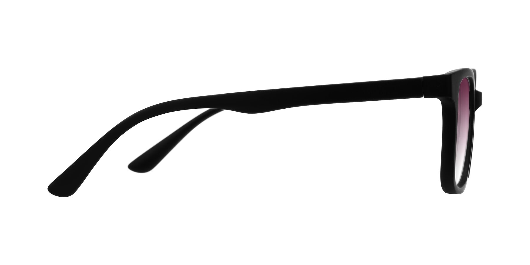 Side of Joynton in Matte Black with Wine Gradient Lenses