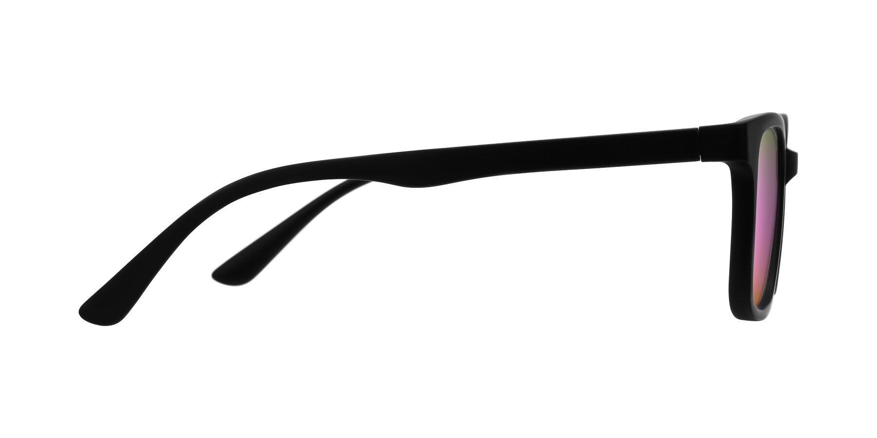 Side of Joynton in Matte Black with Pink Mirrored Lenses