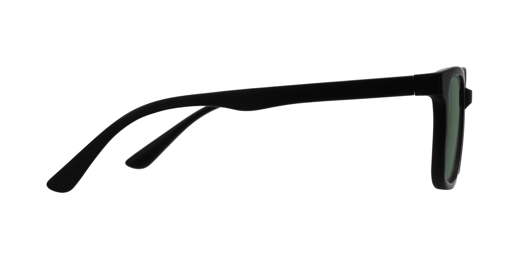 Side of Joynton in Matte Black with Green Polarized Lenses