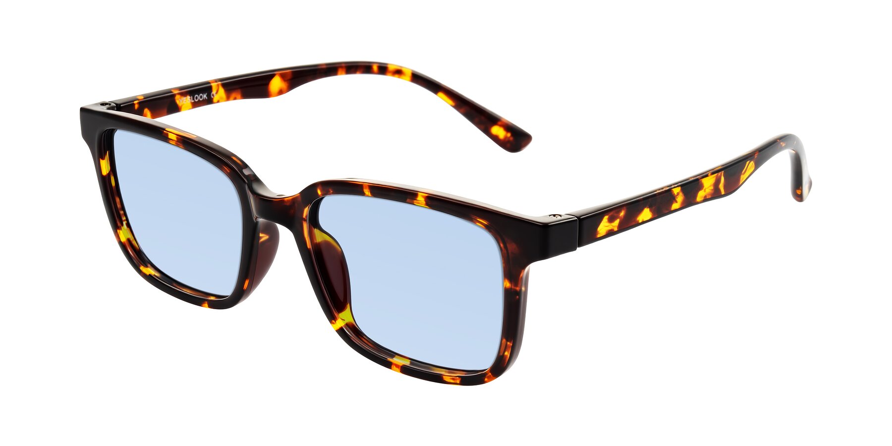 Angle of Joynton in Tortoise with Light Blue Tinted Lenses