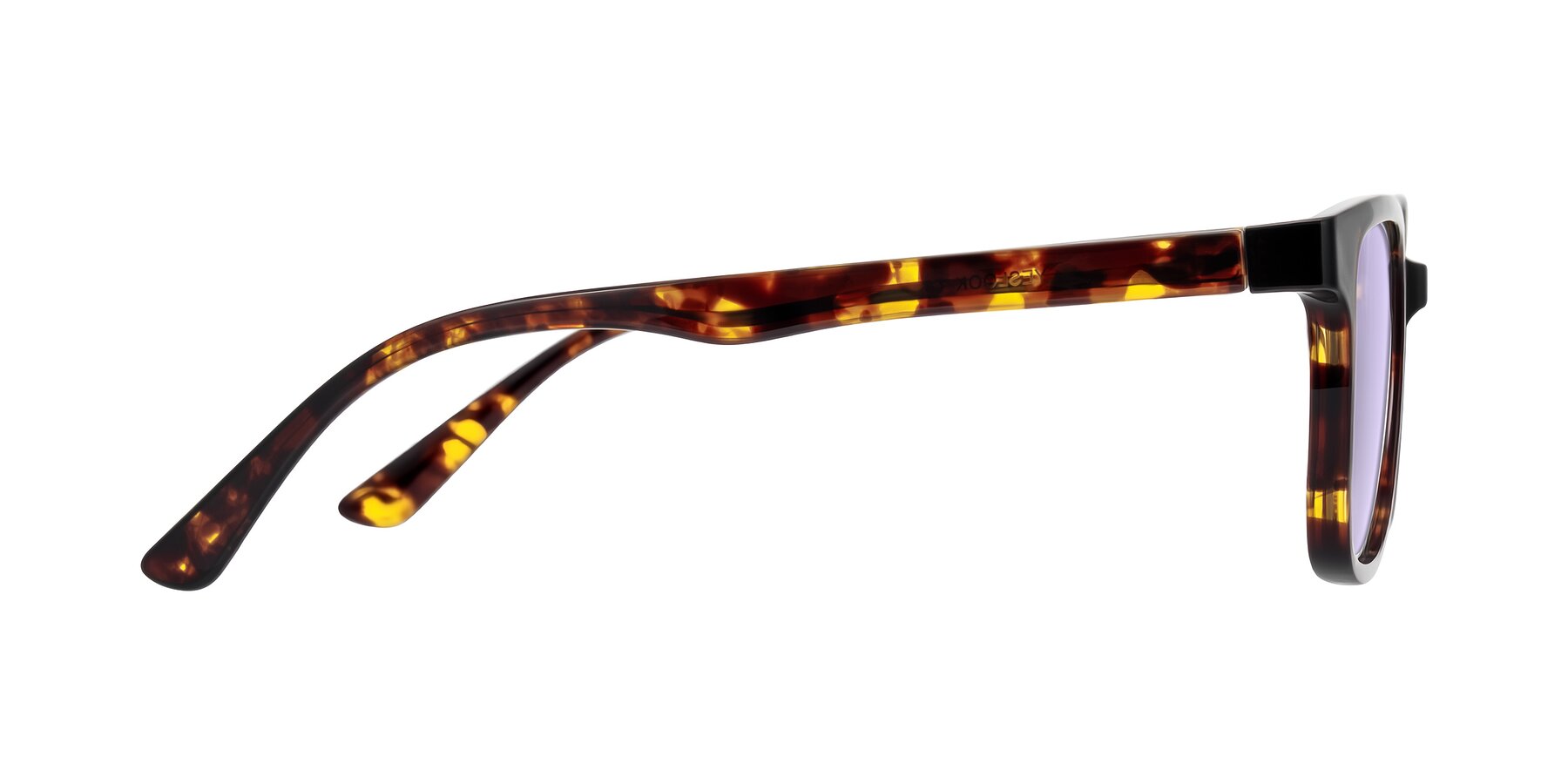 Side of Joynton in Tortoise with Light Purple Tinted Lenses
