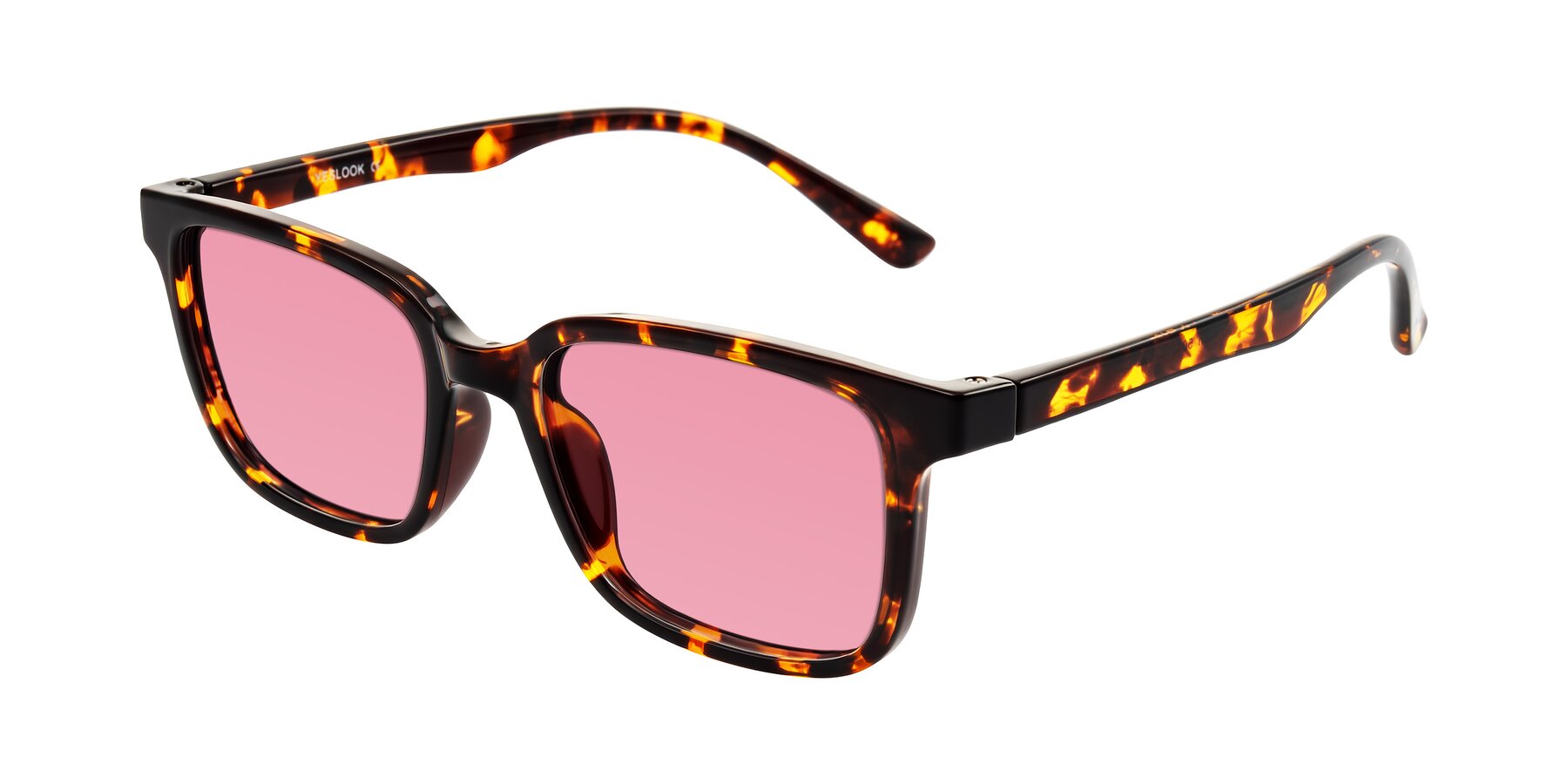 Angle of Joynton in Tortoise with Pink Tinted Lenses