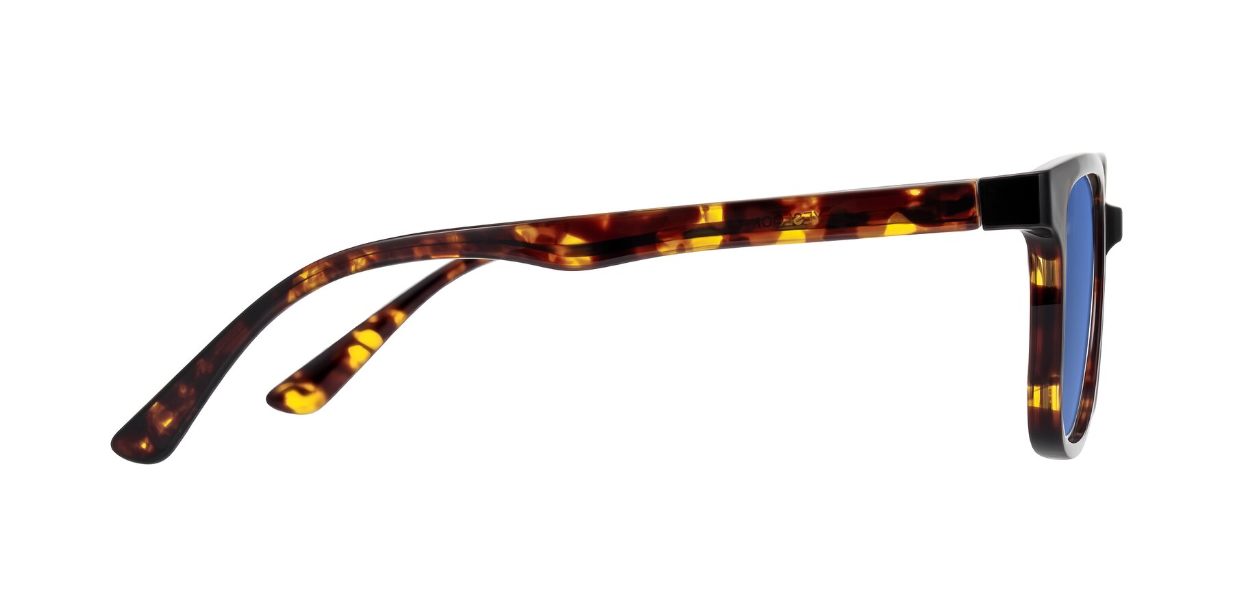 Side of Joynton in Tortoise with Blue Tinted Lenses