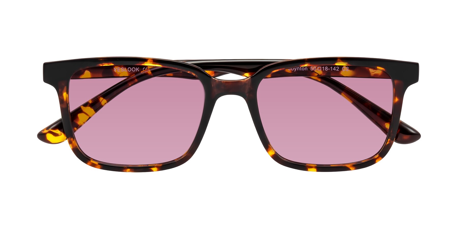 Folded Front of Joynton in Tortoise with Medium Wine Tinted Lenses