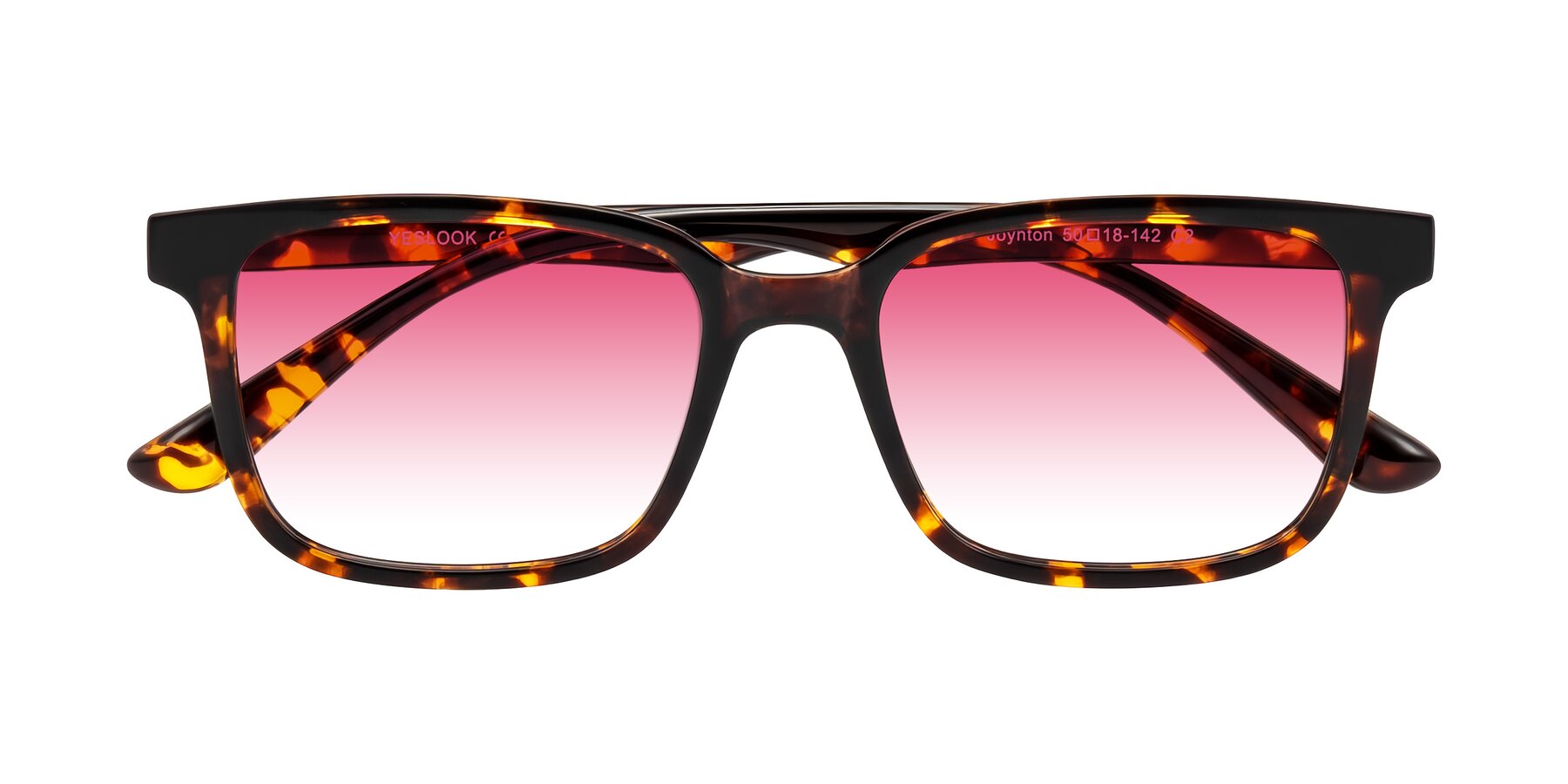 Folded Front of Joynton in Tortoise with Pink Gradient Lenses
