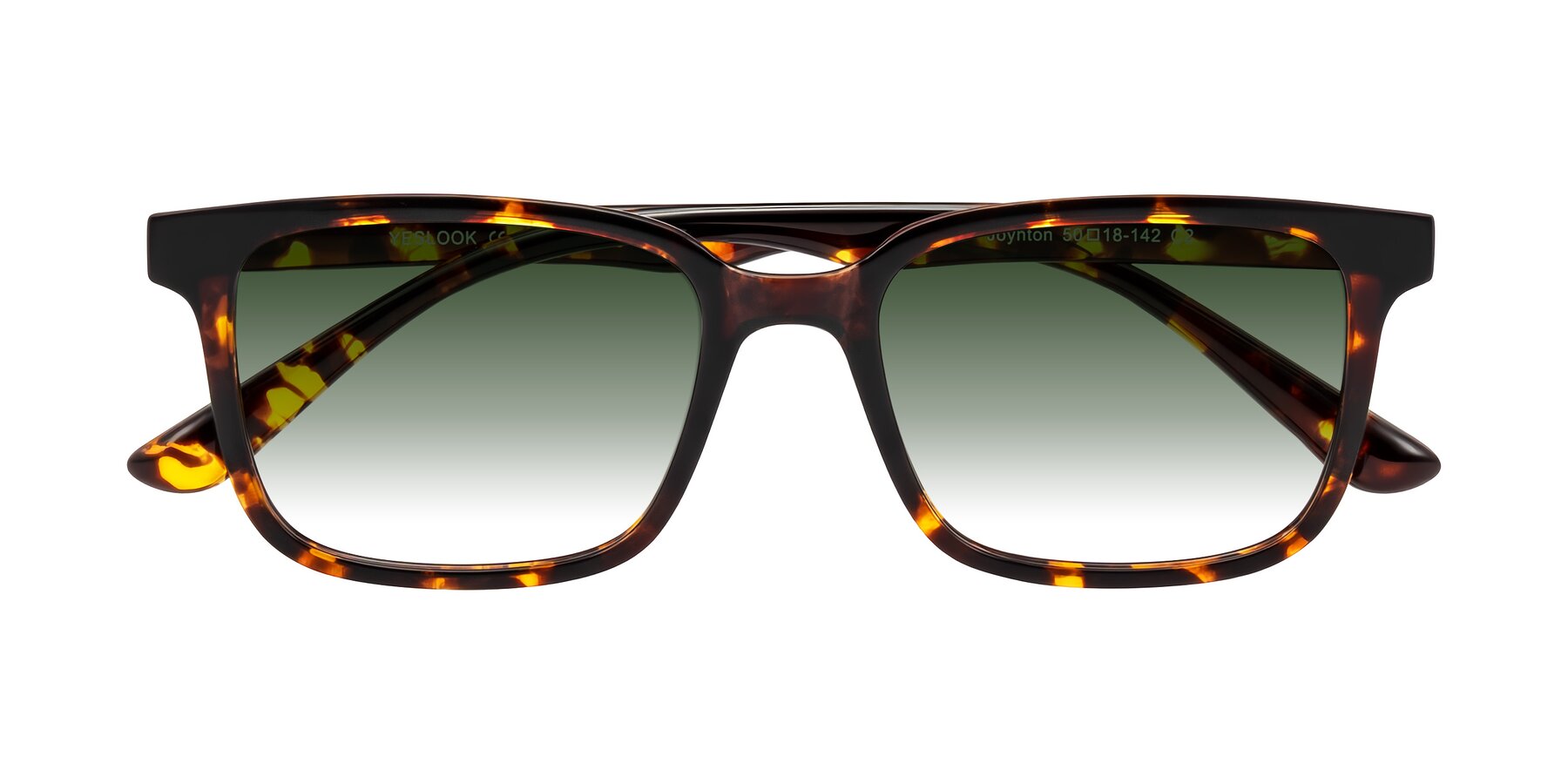 Folded Front of Joynton in Tortoise with Green Gradient Lenses