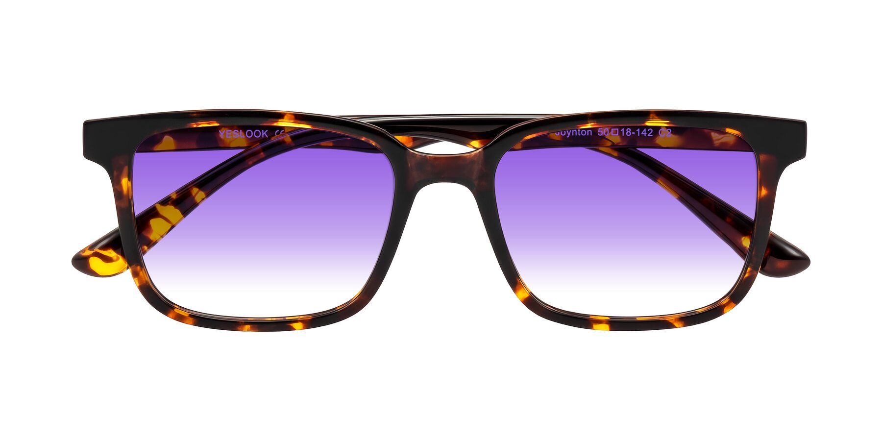 Folded Front of Joynton in Tortoise with Purple Gradient Lenses