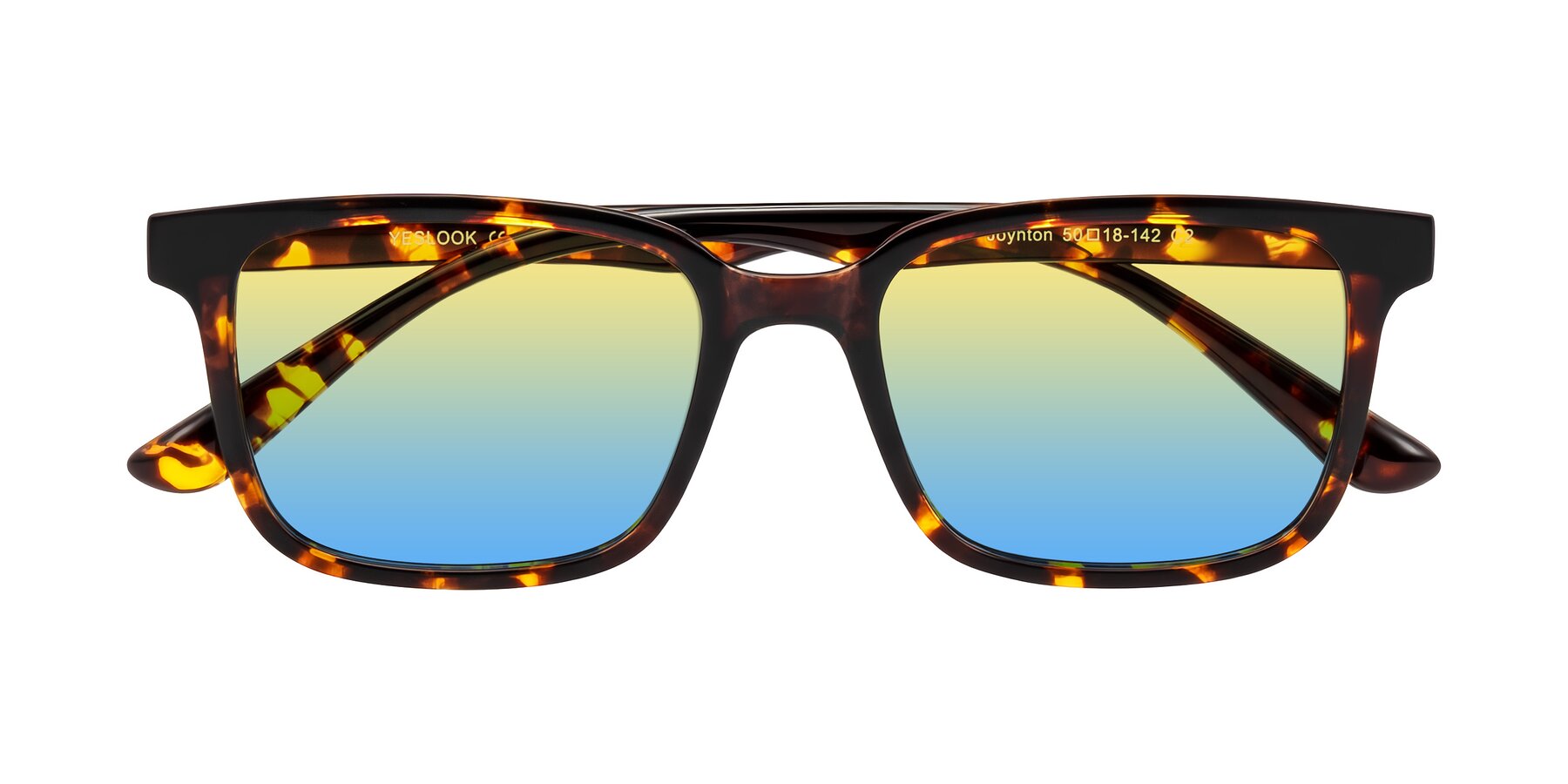 Folded Front of Joynton in Tortoise with Yellow / Blue Gradient Lenses