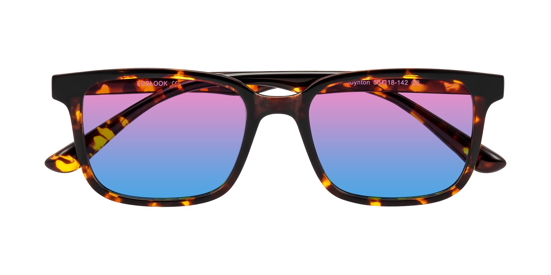 Folded Front of Joynton in Tortoise with Pink / Blue Gradient Lenses
