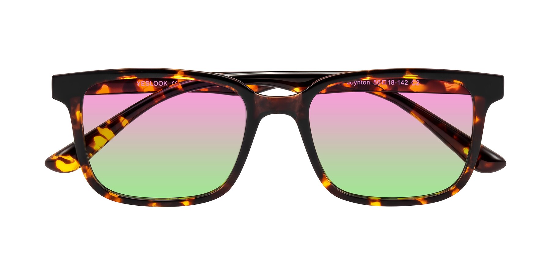 Folded Front of Joynton in Tortoise with Pink / Green Gradient Lenses