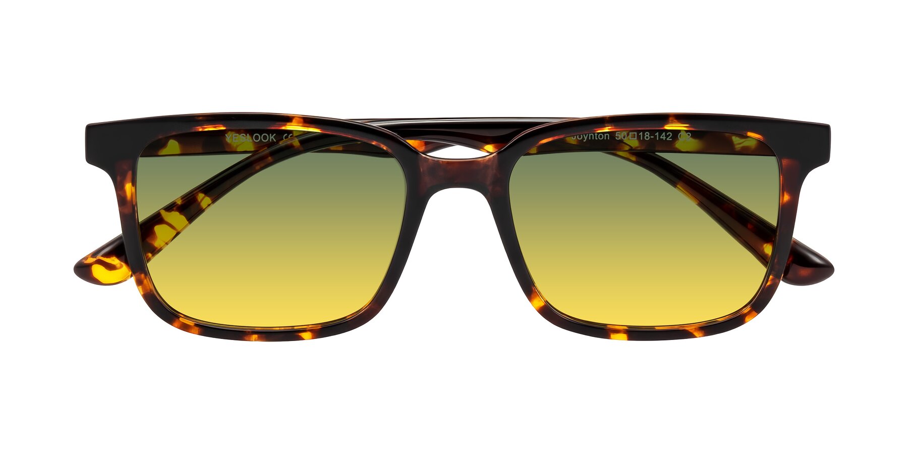 Folded Front of Joynton in Tortoise with Green / Yellow Gradient Lenses