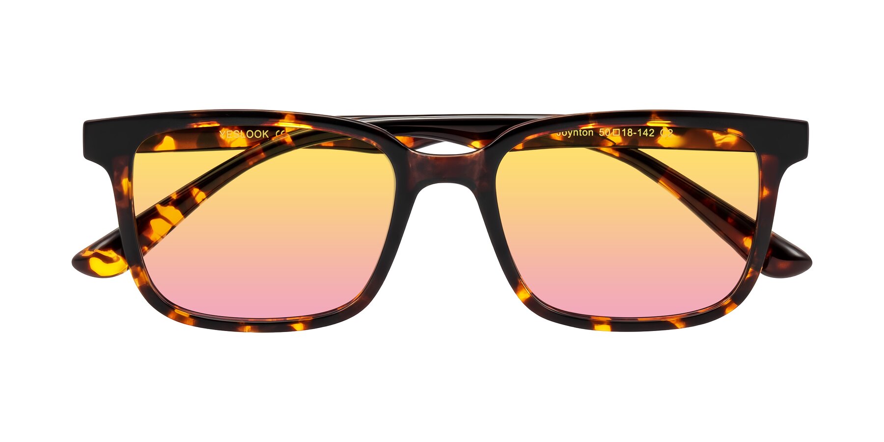 Folded Front of Joynton in Tortoise with Yellow / Pink Gradient Lenses