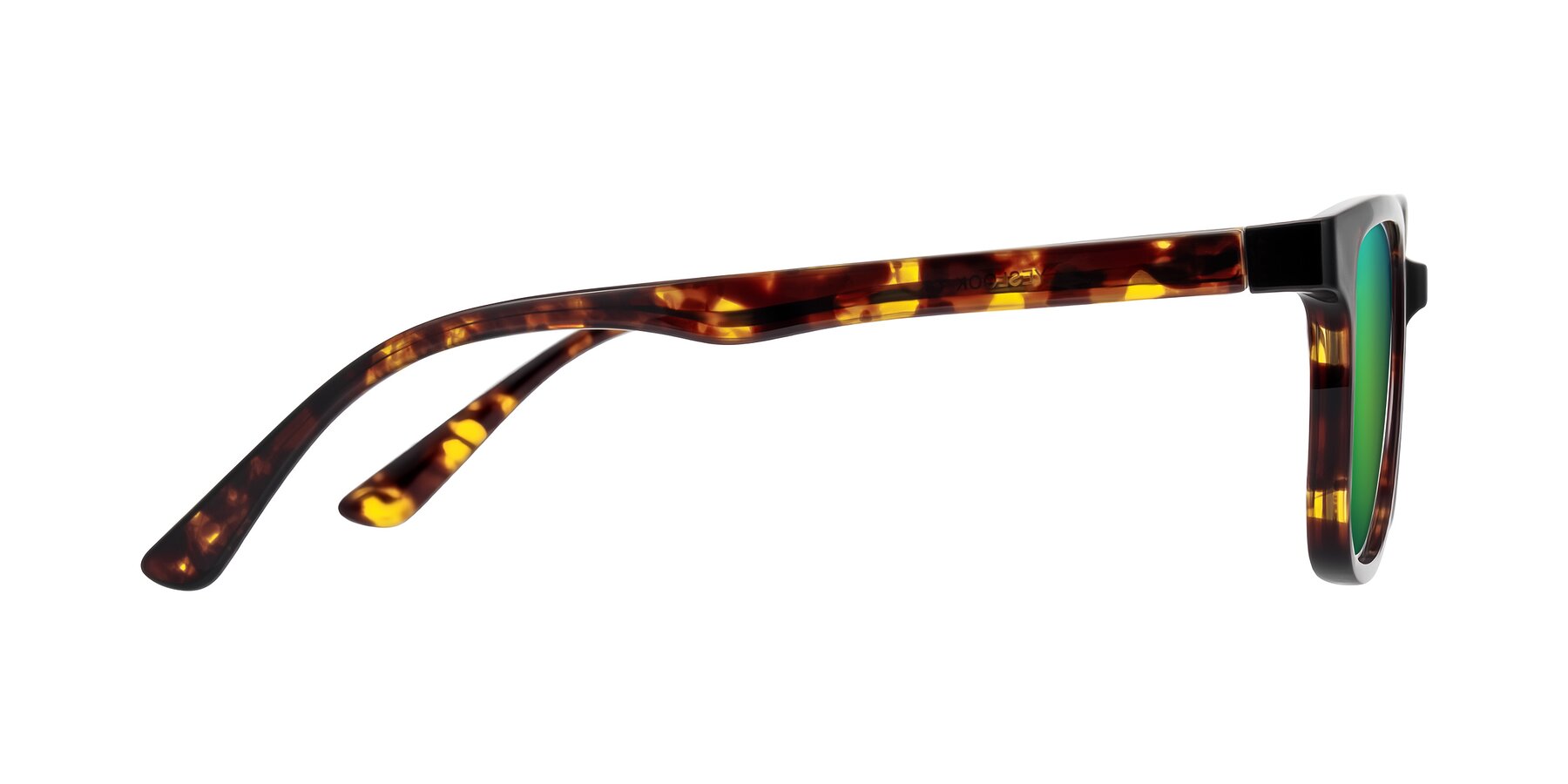 Side of Joynton in Tortoise with Green Mirrored Lenses