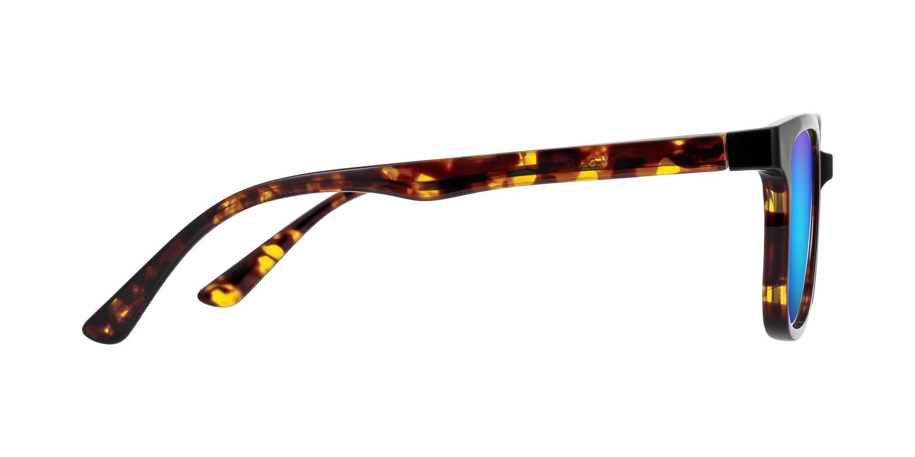 Side of Joynton in Tortoise with Blue Mirrored Lenses