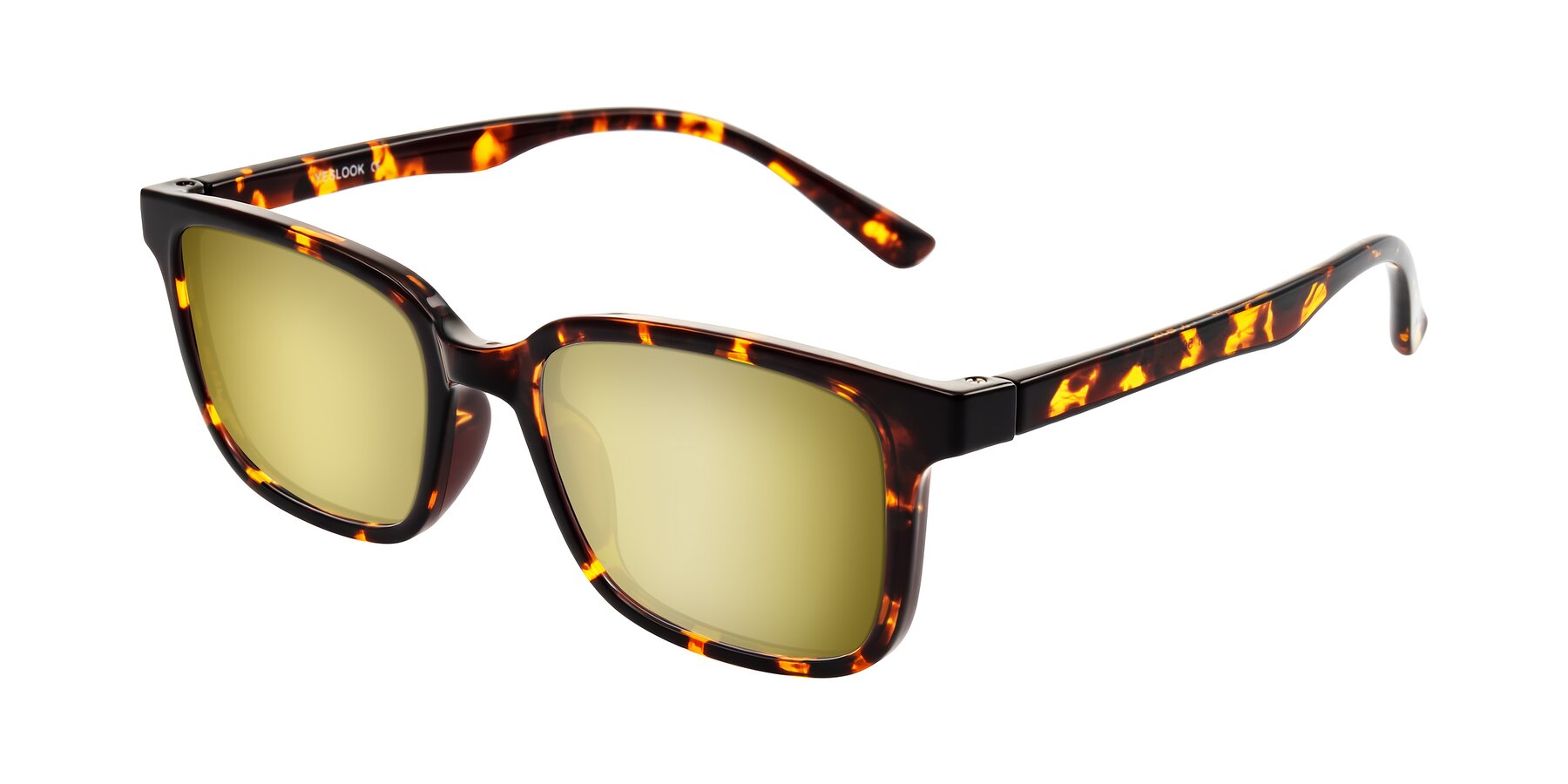 Angle of Joynton in Tortoise with Gold Mirrored Lenses