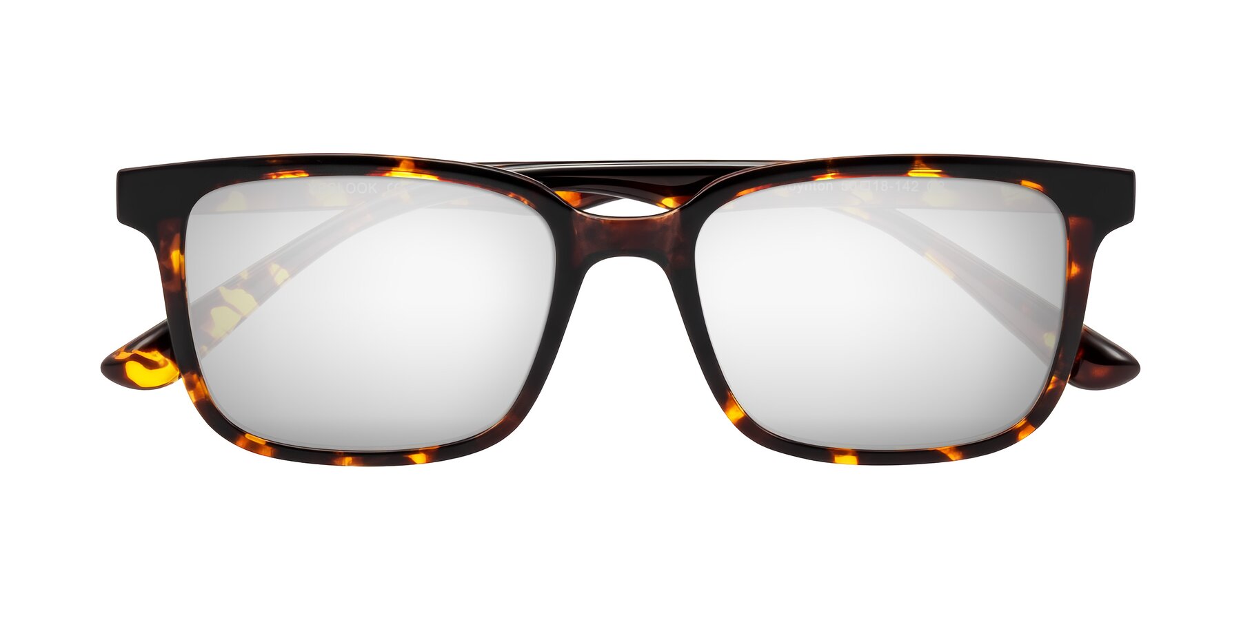 Folded Front of Joynton in Tortoise with Silver Mirrored Lenses