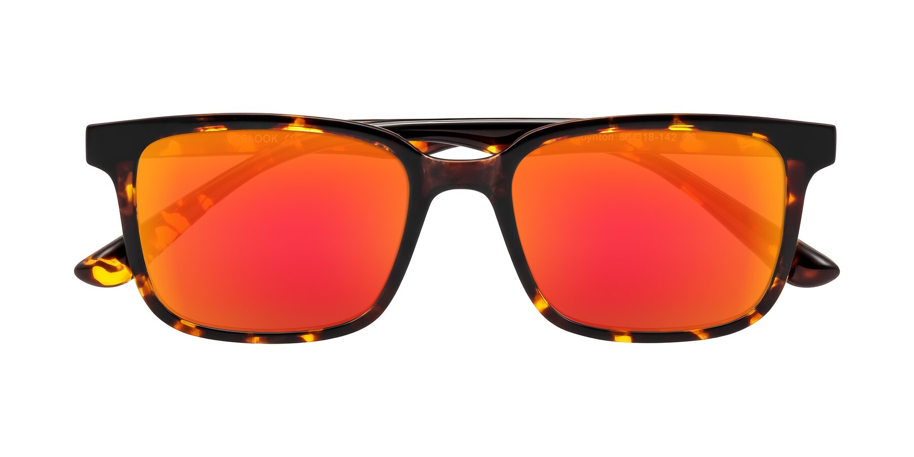 Folded Front of Joynton in Tortoise with Red Gold Mirrored Lenses