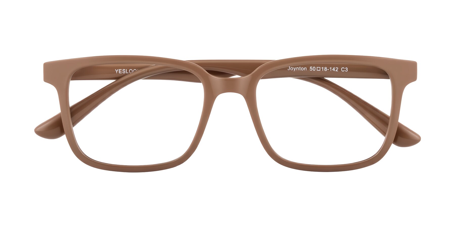 Folded Front of Joynton in Milk Chocolate with Clear Eyeglass Lenses